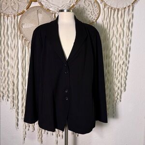 Eileen Fisher Woman NWT Black Button Front Blazer Size 3X